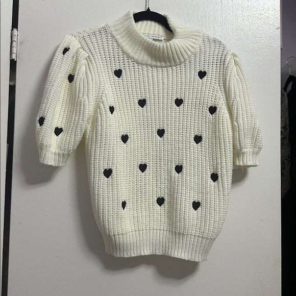 English Factory Cream and Black Heart Sweater - Picture 6 of 13